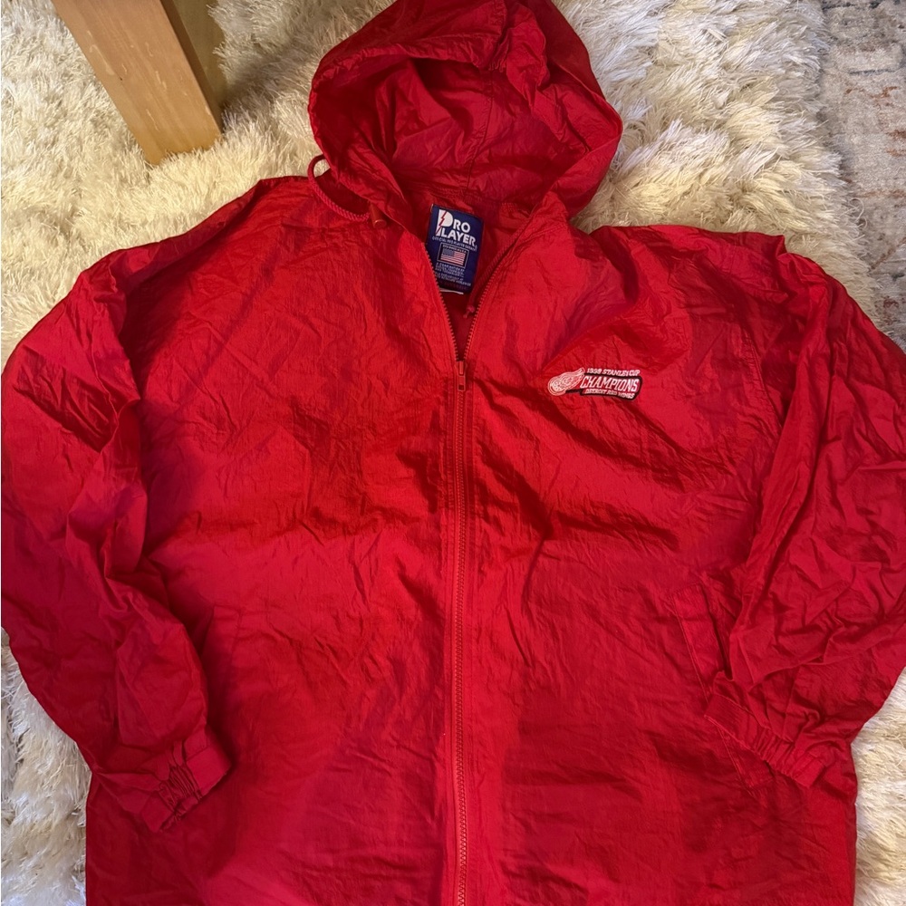 1998 vintage Detroit Red wings Stanley cup champions Pro Player Hooded Jacket